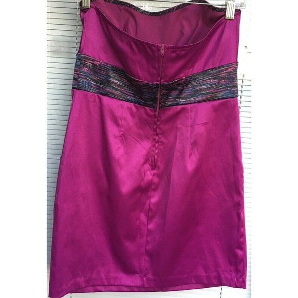 Akira Chicago Strapless Mini Dress Size M Fuchsia Purple Sexy Club Stretchy - Picture 4 of 12